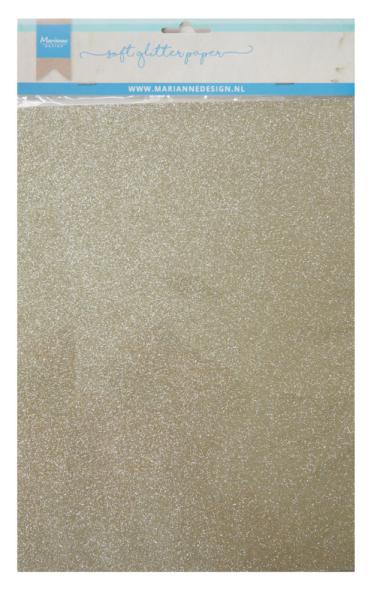 Marianne Design - Soft Glitter Paper - "Platinum" - Paper Sheets A4 - Glitzerpapier