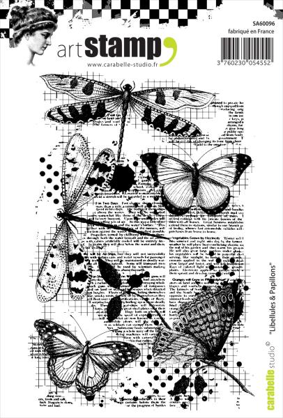 Carabelle Studio - Cling Stamp Art - Libellules - Papillons - Stempel
