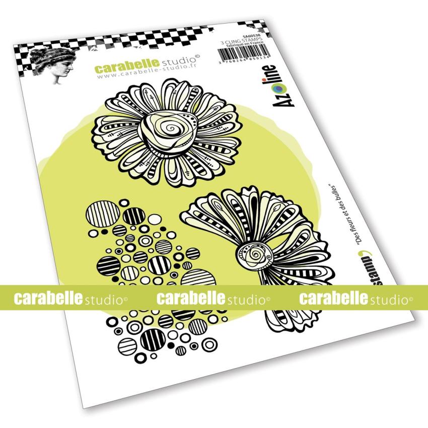 Carabelle Studio - Cling Stamp Art - Des fleurs et des bulles - Stempel