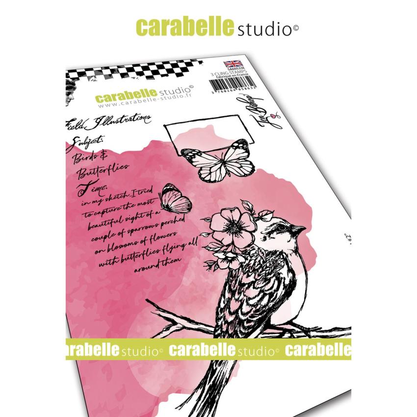 Carabelle Studio - Cling Stamp Art - Field Bird # 2 - Stempel