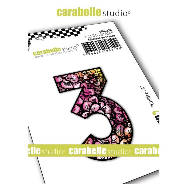Carabelle Studio - Cling Stamp Art - Number 3 - Stempel