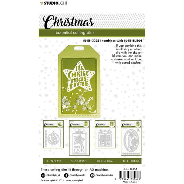 Studio Light - Die Cut -  Christmas Tag Shaker - Stanze