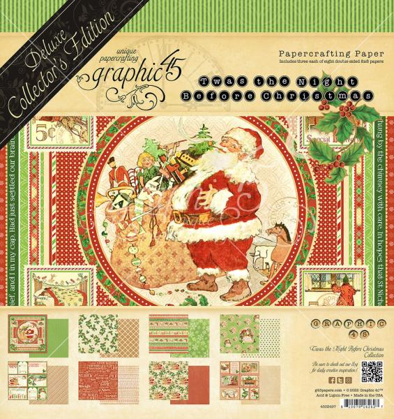 Graphic 45 "Twas the Night Before Christmas" 8x8" Paper Pad