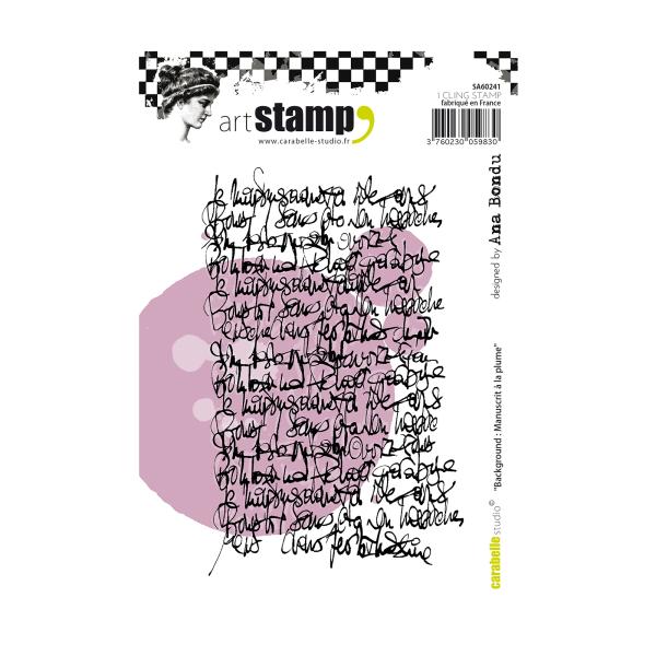 Carabelle Studio - Cling Stamp Art -  Background Manuscrit A La Plume - Stempel