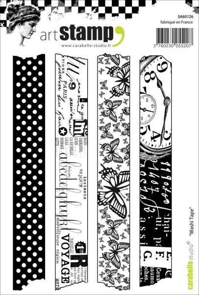 Carabelle Studio - Cling Stamp Art -  Washi Tape - Stempel