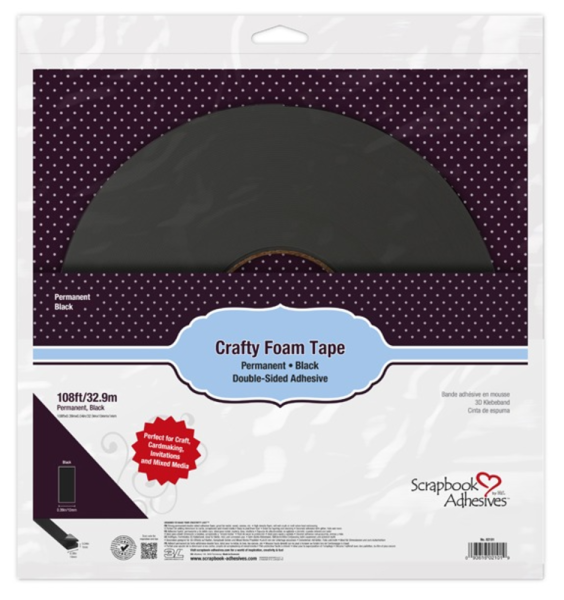 Scrapbook Adhesives - Crafty Foam Tape Black  - Schaumklebeband