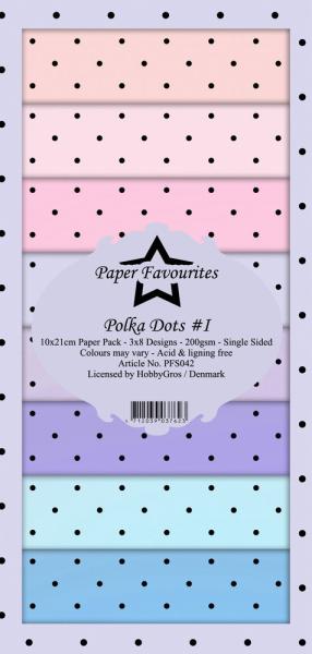Paper Favourites - "  Polka Dots #1  " - Slim Paper Pack - 3x8 Inch 
