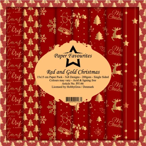 Paper Favourites - "  Red and Gold Christmas  " - Paper Pack - 6x6 Inch