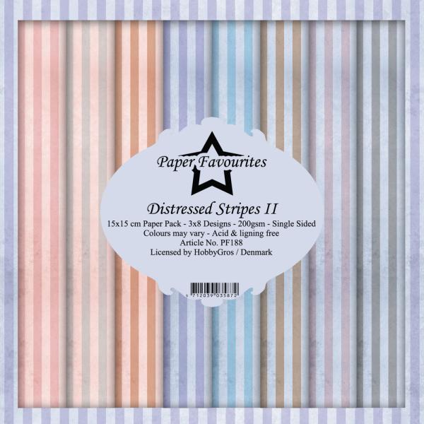 Paper Favourites - "  Distressed Stripes II  " - Paper Pack - 6x6 Inch