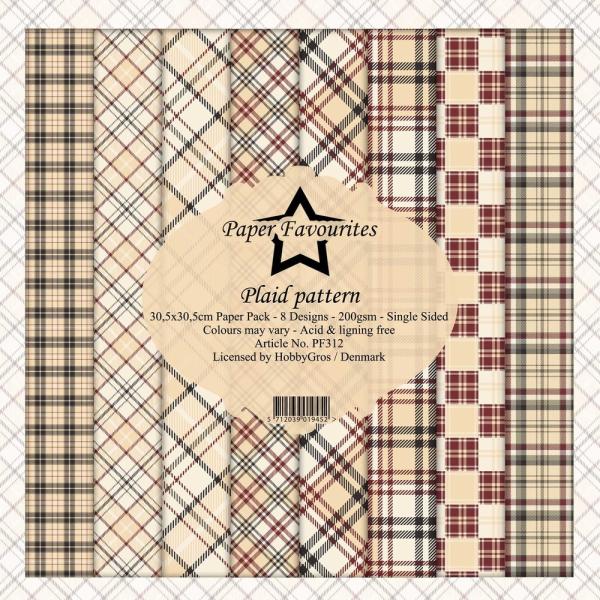 Paper Favourites - "  Plaid Pattern  " - Paper Pack - 12x12 Inch