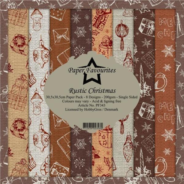 Paper Favourites - "  Rustic Christmas  " - Paper Pack - 12x12 Inch