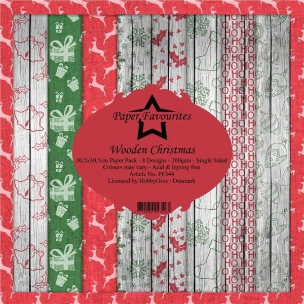 Paper Favourites - "  Wooden Christmas  " - Paper Pack - 12x12 Inch