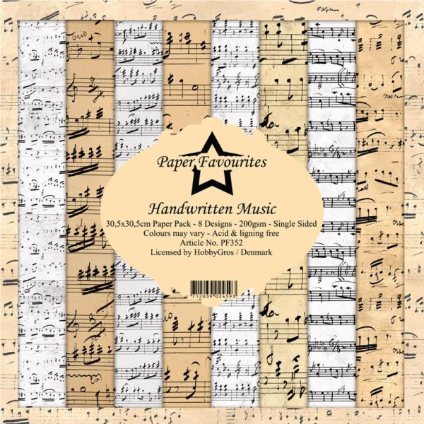 Paper Favourites - "  Handwritten Music  " - Paper Pack - 12x12 Inch