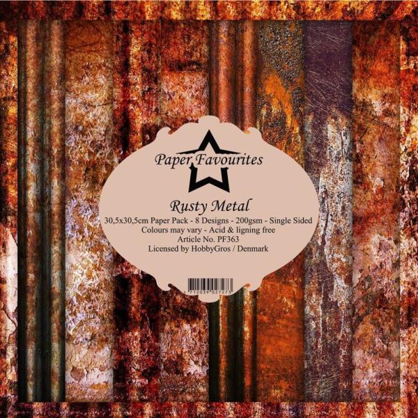 Paper Favourites - "  Rusty Metal  " - Paper Pack - 12x12 Inch