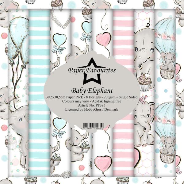 Paper Favourites - "  Baby Elephant  " - Paper Pack - 12x12 Inch