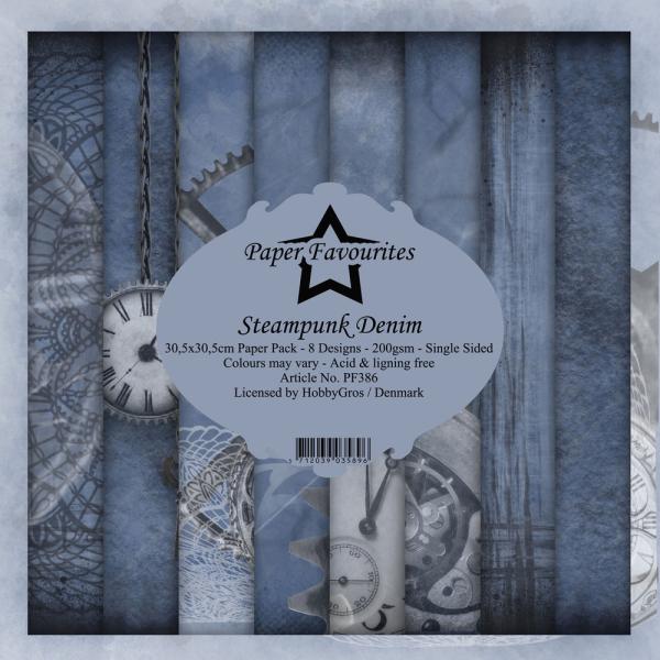 Paper Favourites - "  Steampunk Denim  " - Paper Pack - 12x12 Inch