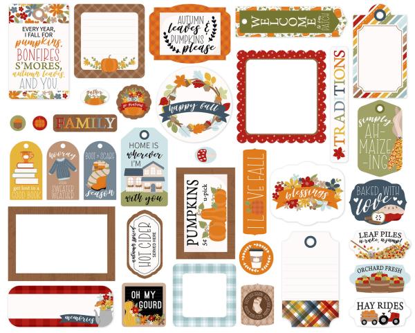 Echo Park -   Ephemera Frames & Tags - "Fall Fever" - Stanzteile & Anhänger 