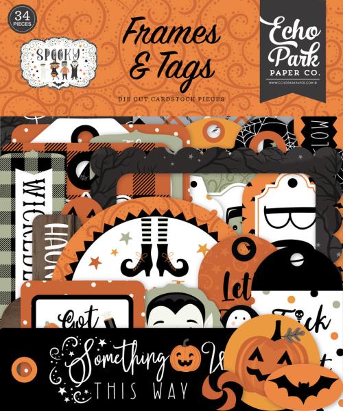 Echo Park -   Ephemera Frames & Tags - "Spooky" - Stanzteile & Anhänger 