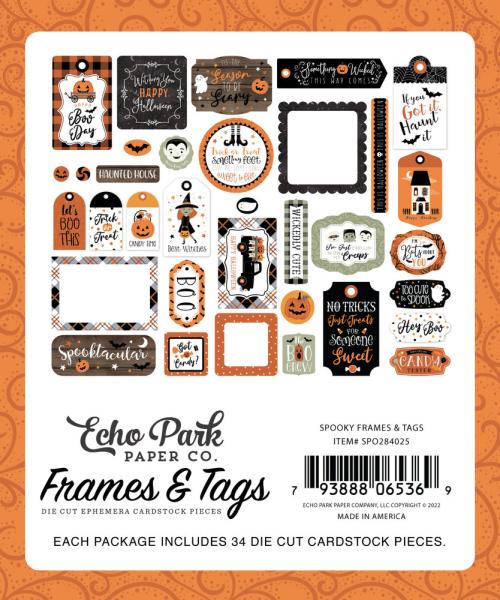 Echo Park -   Ephemera Frames & Tags - "Spooky" - Stanzteile & Anhänger 