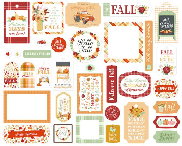Carta Bella - Ephemera Frames & Tags - "Welcome Fall" - Stanzteile & Anhänger 