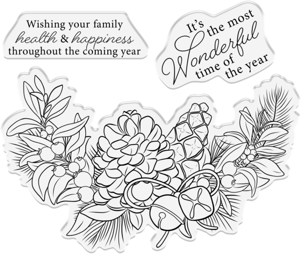 Crafters Companion - Stamp & Dies -Wonderful Time  - Stempel & Stanze 