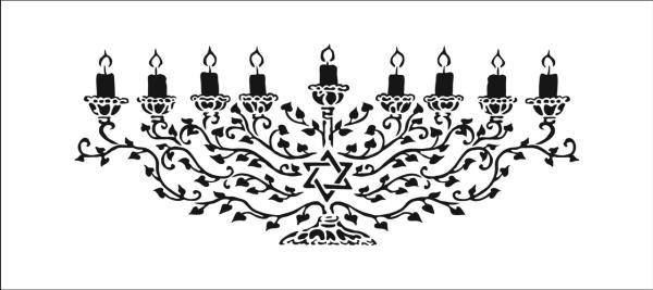The Crafters Workshop -Slimline Stencil - Menorah  - 4x9" - Schablone