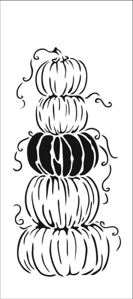 The Crafters Workshop -Slimline Stencil - Stacked Pumpkins  - 4x9" - Schablone