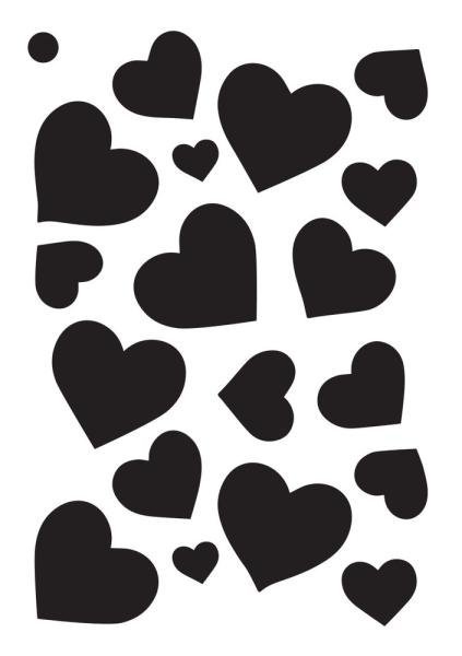 Creative Expressions - Stencil -  Scattered Hearts  - Schablone