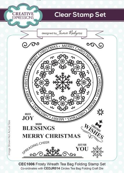 Creative Expressions - Clear Stamp A5 - Tea Bag Folding Frosty Wreath - Stempel