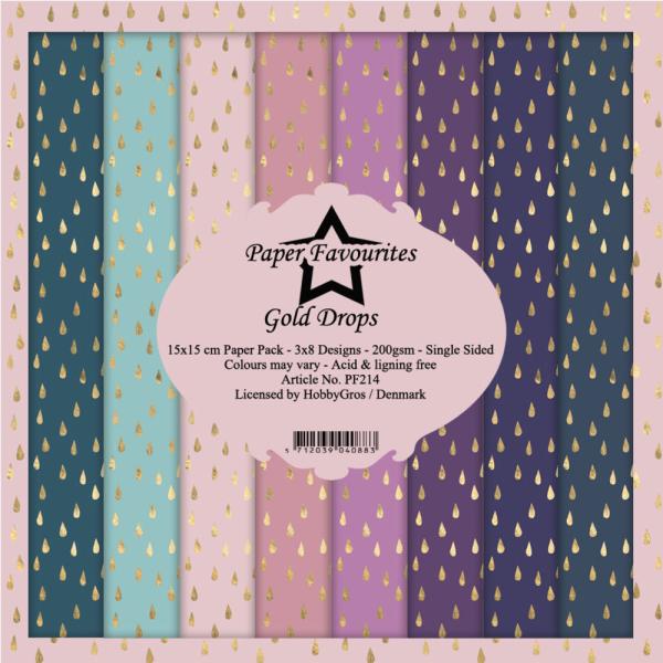 Paper Favourites - "  Gold Drops  " - Paper Pack - 6x6 Inch