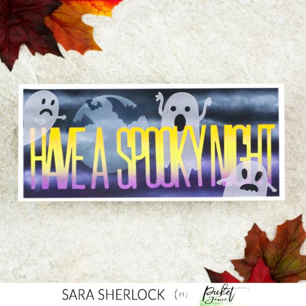 Picket Fence Studios - Stencil - "Slim Line Cauldron of Bats" - Schablone