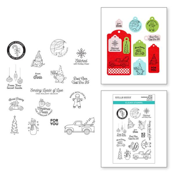 Spellbinders Stempelset - "Handmade Gift Tags" - Silikonstempel