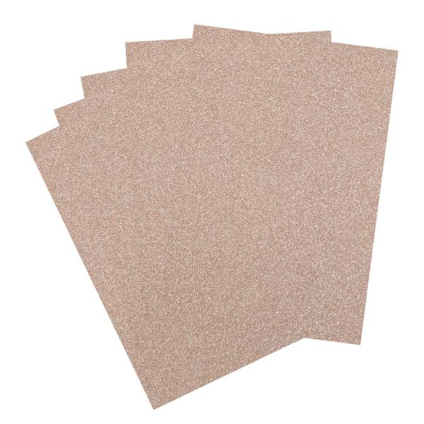  Florence - Glitzerpapier 5 Bogen A4 - Champagner - Selbstklebendes Glitzerpapier 