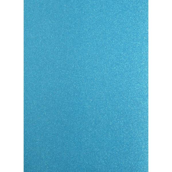  Florence - Glitzerpapier 5 Bogen A4 - Türkis - Selbstklebendes Glitzerpapier 