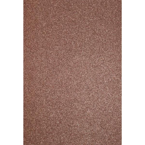  Florence - Glitzerpapier 5 Bogen A4 - Braun - Selbstklebendes Glitzerpapier 