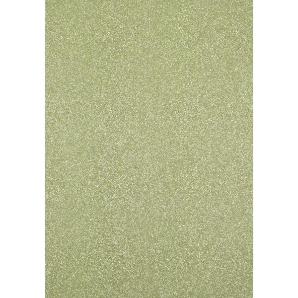  Florence - Glitzerpapier 5 Bogen A4 - Hellgrün - Selbstklebendes Glitzerpapier 