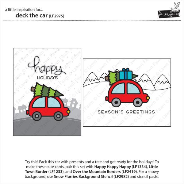 Lawn Fawn Craft Dies - "Deck The Car" - Stanzen