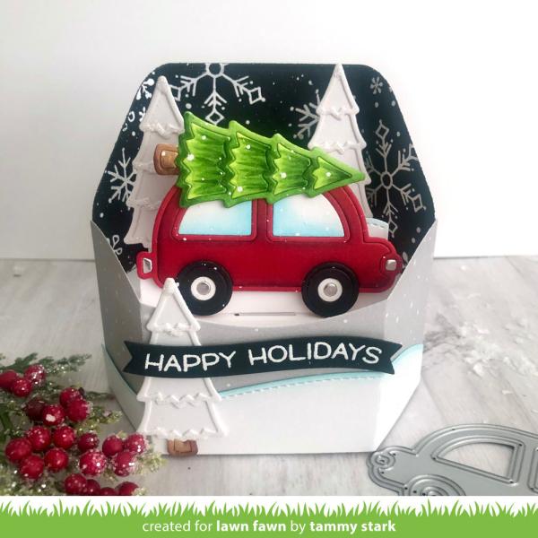 Lawn Fawn Craft Dies - "Deck The Car" - Stanzen