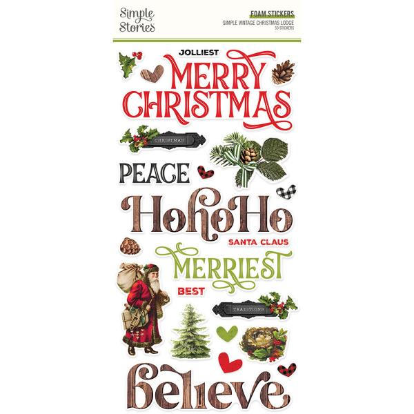 Simple Stories -  Simple Vintage Christmas Lodge  - Foam Stickers 