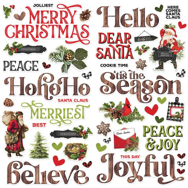 Simple Stories -  Simple Vintage Christmas Lodge  - Foam Stickers 
