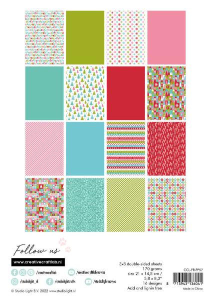 Creative Craft Lab - Studio Light - Paper Pad - Holly Jolly  - Papier Pack 