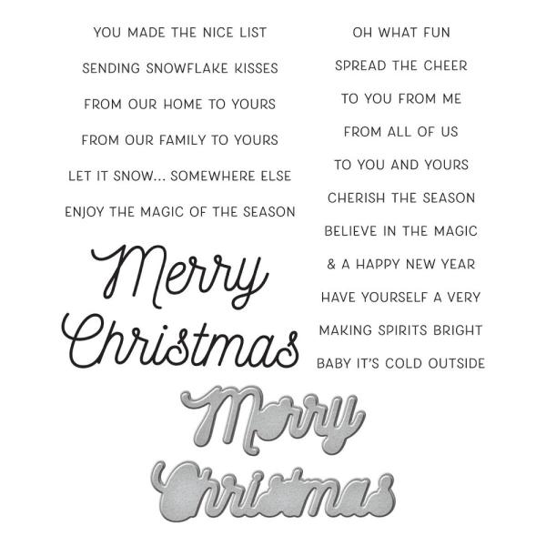 Spellbinders Stempel & Stanzset "Many Merry Christmas Sentiments"