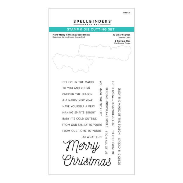 Spellbinders Stempel & Stanzset "Many Merry Christmas Sentiments"