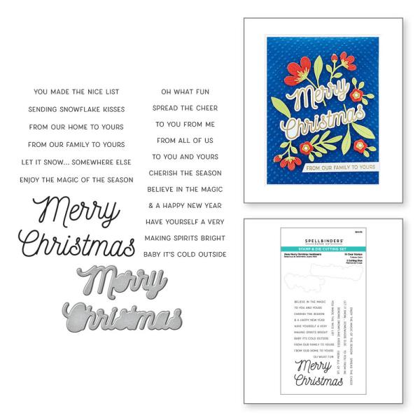Spellbinders Stempel & Stanzset "Many Merry Christmas Sentiments"