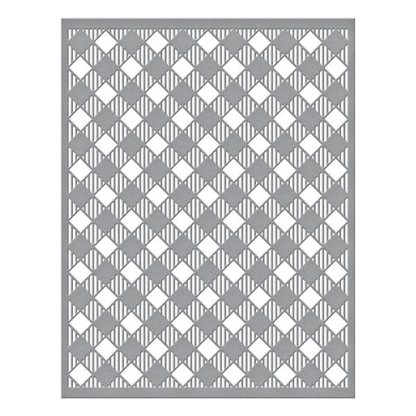 Spellbinders -Stencil - "Diagonal Buffalo Plaid" - Schablone