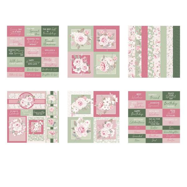 The Paper Boutique - Embellishment Pad - Rosy delights  - 8x8 Inch - Designpapier