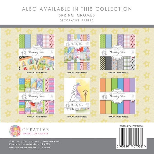 The Paper Boutique - Decorative Paper - Spring Gnomes - 8x8 Inch - Paper Pad - Designpapier