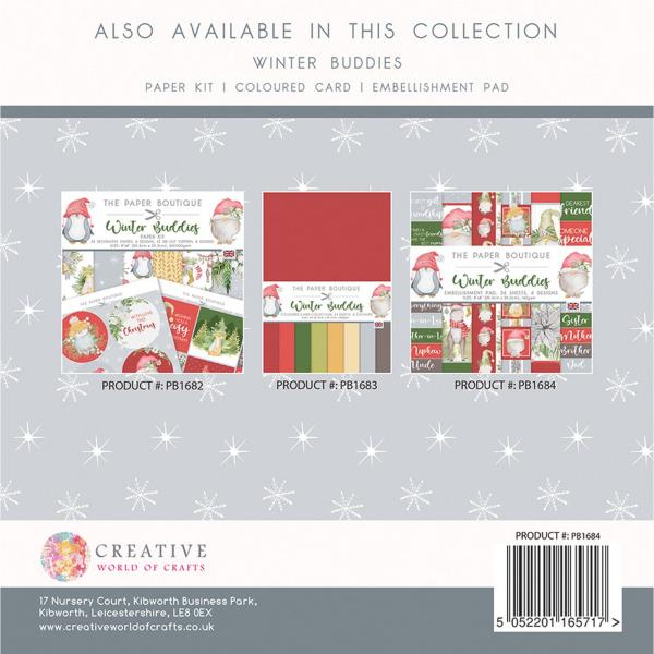 The Paper Boutique - Embellishment Pad -  Winter buddies  - 8x8 Inch - Designpapier