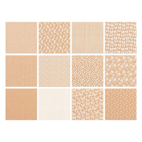 The Paper Boutique - Decorative Paper - Everyday shades of Kraft  - 8x8 Inch - Paper Pad - Designpapier