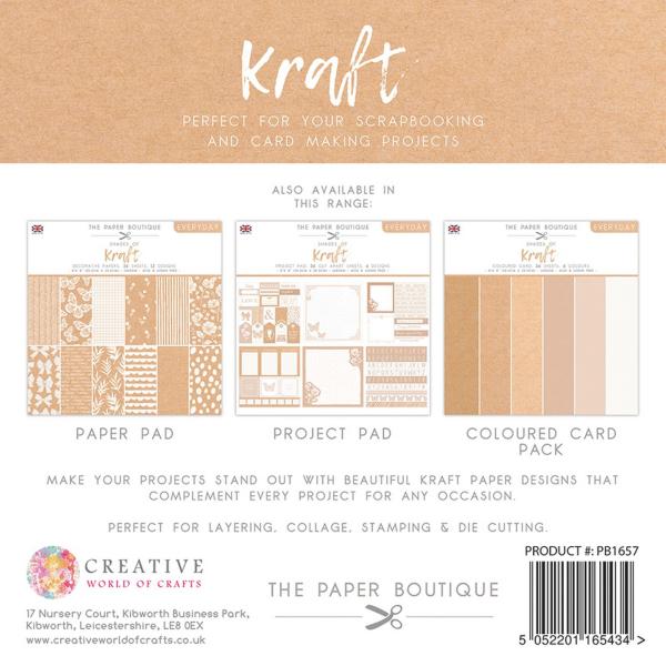 The Paper Boutique - Decorative Paper - Everyday shades of Kraft  - 8x8 Inch - Paper Pad - Designpapier